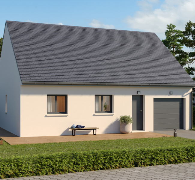 Balency Plan de maison : Plain-pied GI 2 ch Design - Maisons Balency - HEXAOM